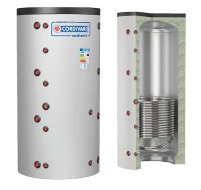HEATING WATER BUFFER TANK WITH 1 FIXED HEAT EXCHANGER